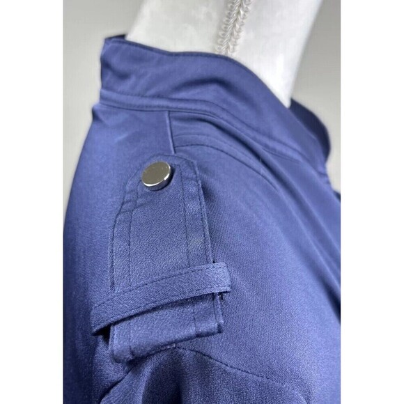 Chico's Navy  Front Zip Sheer Back Anorak Jacket Size  2 (Large) - Picture 12 of 15